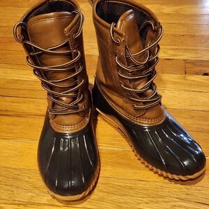 Sporto Original "Ariel" Duck Boots, Lace Up, Water Resistant, Fur Lining, Sz 6.5
